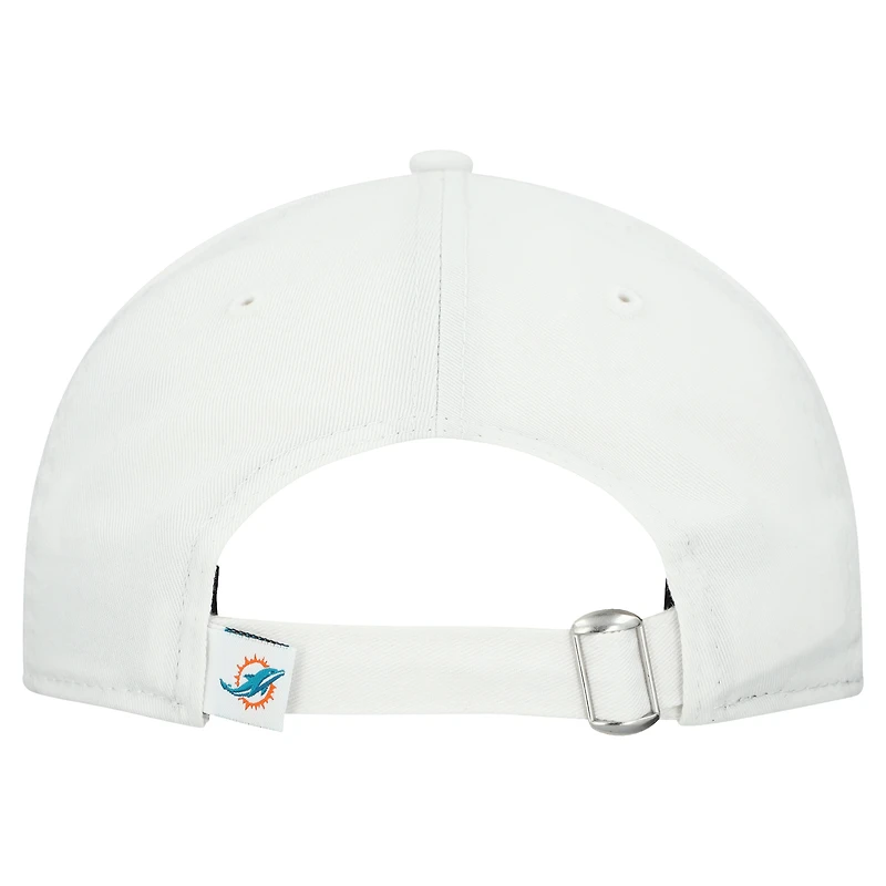 Casquette ajustable New Era blanche pour femme, modèle 9TWENTY, pour supporter des Dolphins de Miami