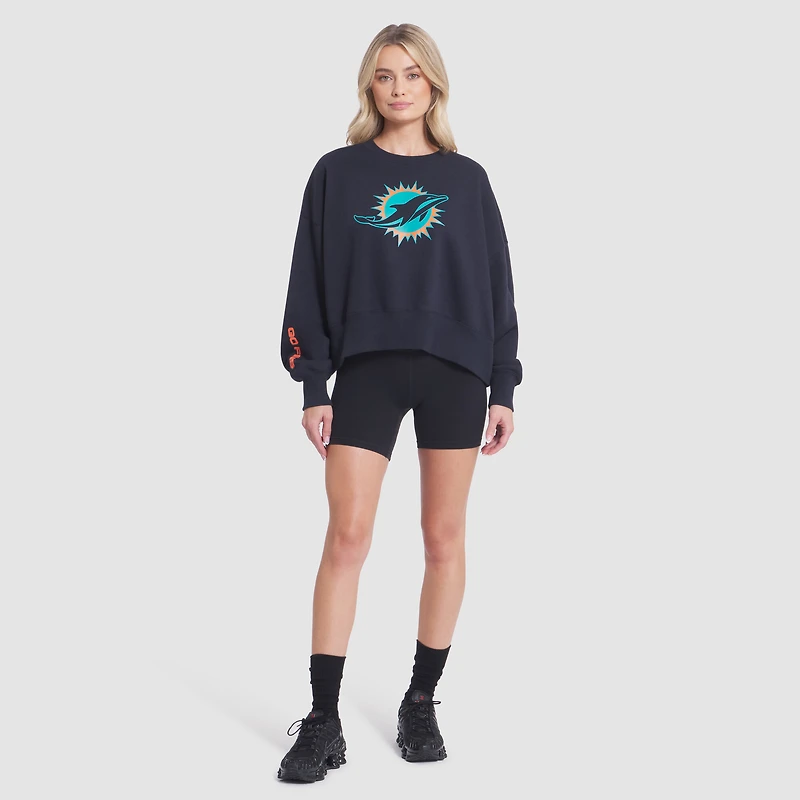 Women's Nike Pitch Blue Miami Dolphins 2025 Rivalries Collection Oversized Phoenix Fleece Sweatshirt