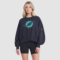 Women's Nike Pitch Blue Miami Dolphins 2025 Rivalries Collection Oversized Phoenix Fleece Sweatshirt
