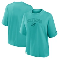 Women's Nike Aqua Miami Dolphins Glory Arch Boxy T-Shirt