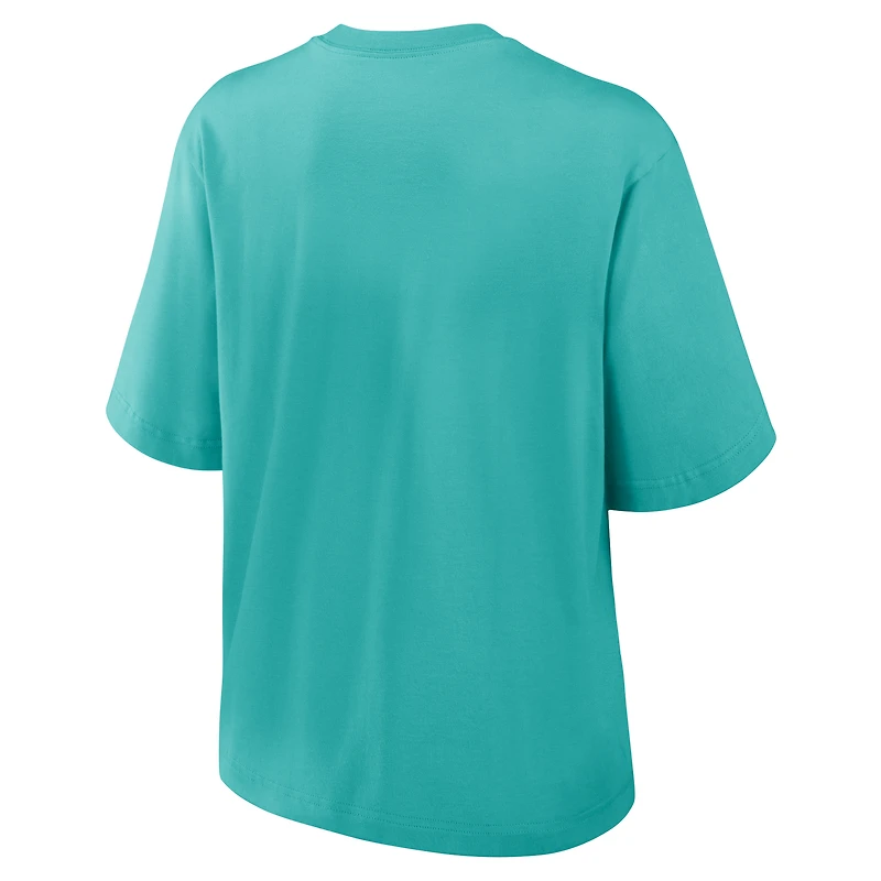 Women's Nike Aqua Miami Dolphins Glory Arch Boxy T-Shirt
