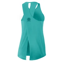 Women's Nike Aqua Miami Dolphins Glory Open-Back Crisscross Dri-FIT Tank Top