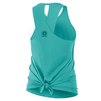 Women's Nike Aqua Miami Dolphins Glory Open-Back Crisscross Dri-FIT Tank Top