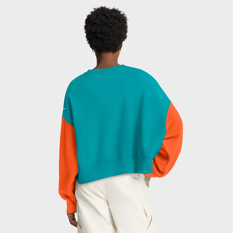 Sweat-shirt oversize à blocs de couleurs Nike Aqua Miami Dolphins pour femme