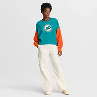 Sweat-shirt oversize à blocs de couleurs Nike Aqua Miami Dolphins pour femme