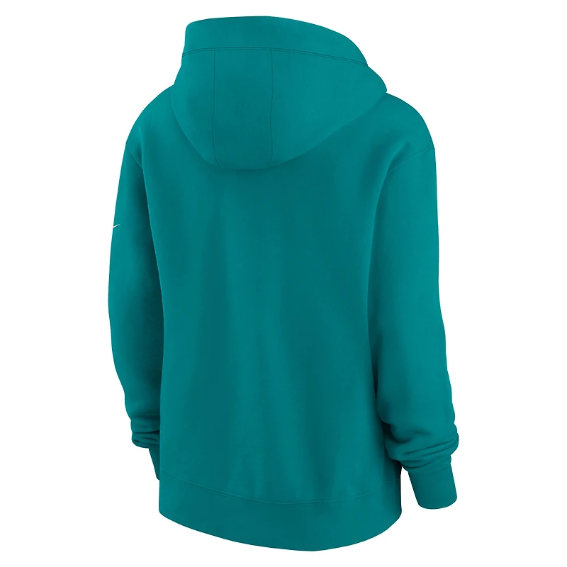 Sweat à capuche entièrement zippé Nike Aqua Miami Dolphins Phoenix Rewind pour femme