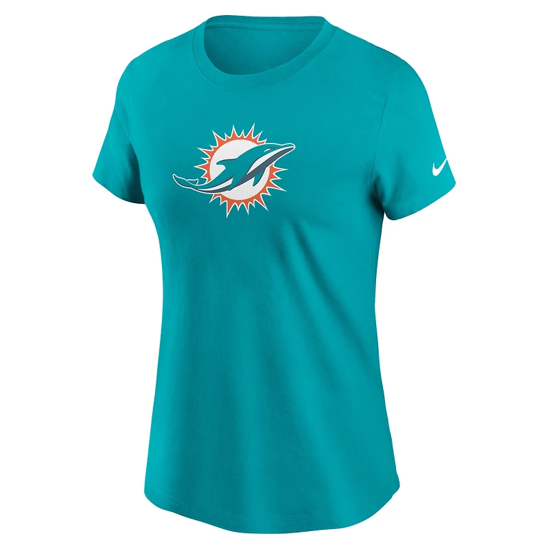 T-shirt Nike Aqua Miami Dolphins pour femme avec logo principal