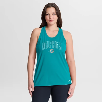 Women's Nike Aqua Miami Dolphins Primetime Tri-Blend Dri-FIT Tank Top
