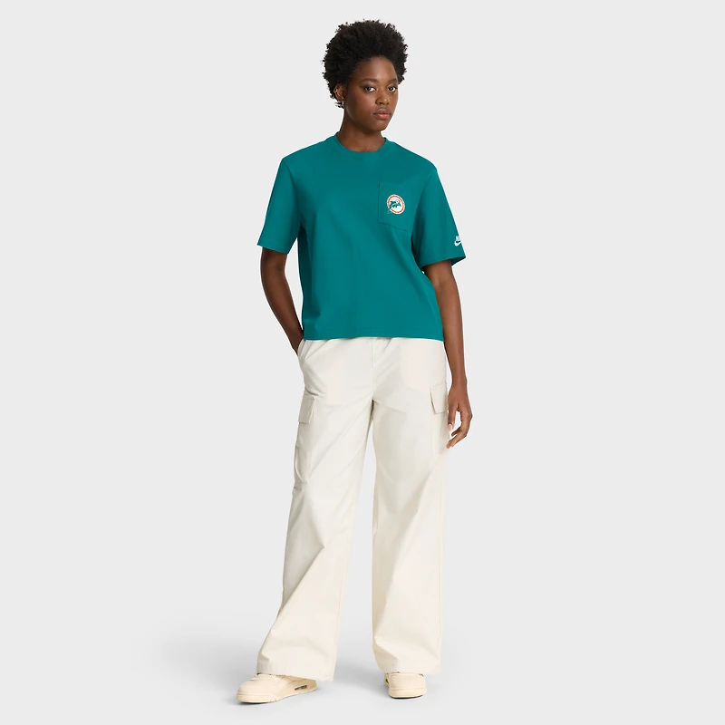 T-shirt Nike Aqua Miami Dolphins Rewind pour femme