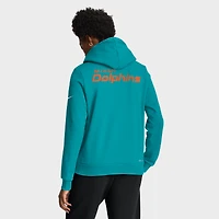 Women's Nike Aqua Miami Dolphins Sideline Standard Issue Initial Home Dri-FIT Hoodie
