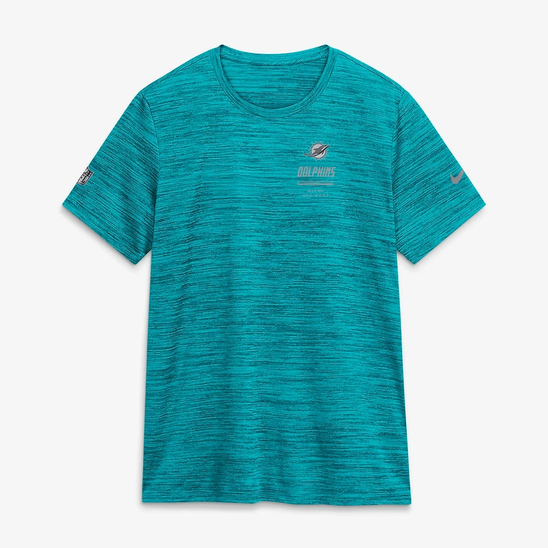 T-shirt Nike Aqua Miami Dolphins Sideline Velocity Dri-FIT pour femme
