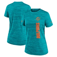 Women's Nike Aqua Miami Dolphins Sideline Velocity Dri-FIT T-Shirt