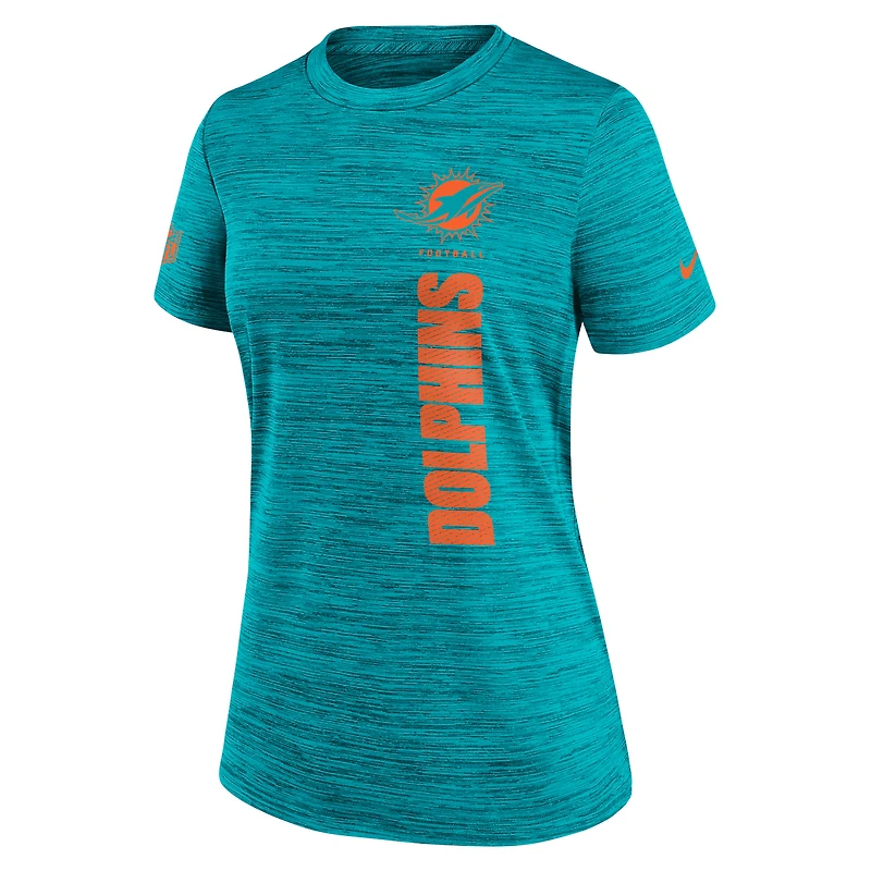 Women's Nike Aqua Miami Dolphins Sideline Velocity Performance T-Shirt