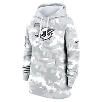 Sweat à capuche surdimensionné en polaire Nike Arctic Camo Miami Dolphins 2024 Salute To Service Club pour femme
