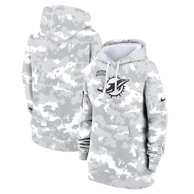 Sweat à capuche surdimensionné en polaire Nike Arctic Camo Miami Dolphins 2024 Salute To Service Club pour femme