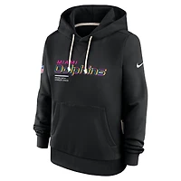 Women's Nike Black Miami Dolphins 2025 NFL Crucial Catch Sideline Standard Issue Dri-FIT Hoodie