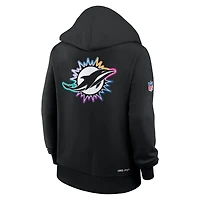 Women's Nike Black Miami Dolphins 2025 NFL Crucial Catch Sideline Standard Issue Dri-FIT Hoodie