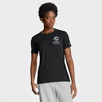 Women's Nike Black Miami Dolphins 2025 NFL Crucial Catch Tri-Blend Dri-FIT T-Shirt