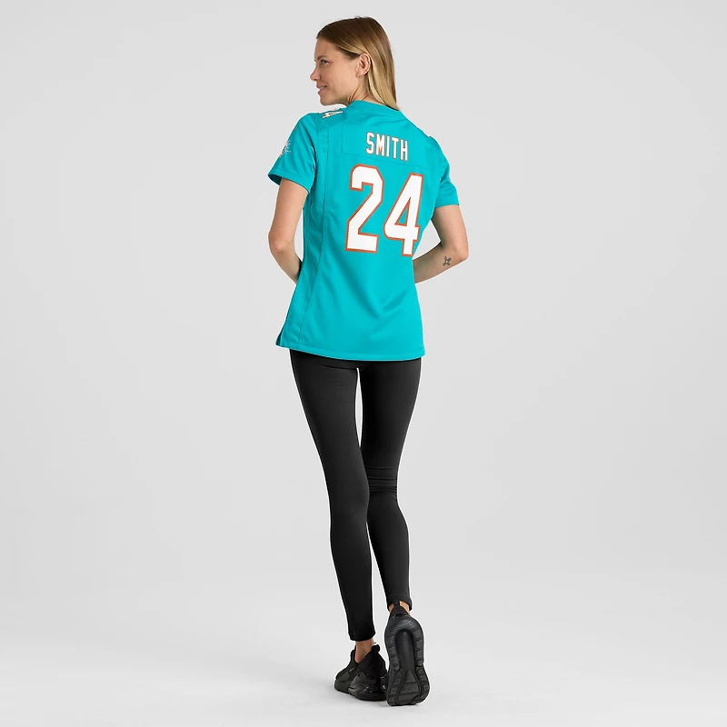 Maillot de match Nike Cam Smith Aqua Miami Dolphins pour femme