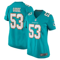 Maillot de joueur match Nike Cameron Goode Aqua Miami Dolphins pour femme
