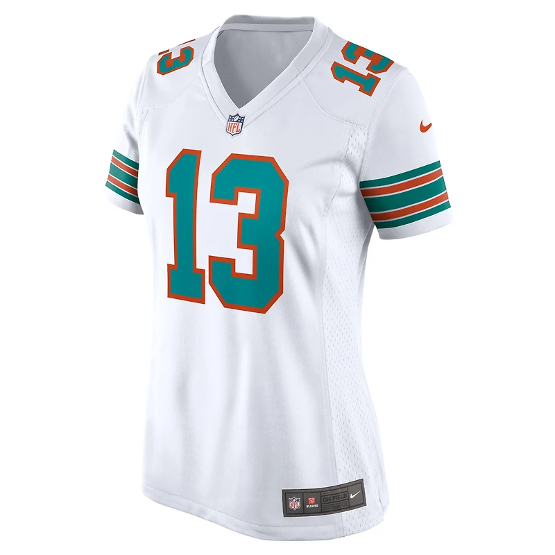 Maillot de joueur retraité Nike Dan Marino pour femme, blanc, Miami Dolphins