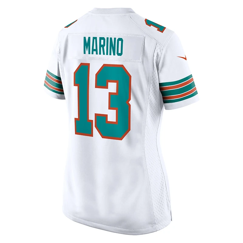 Maillot de joueur retraité Nike Dan Marino pour femme, blanc, Miami Dolphins