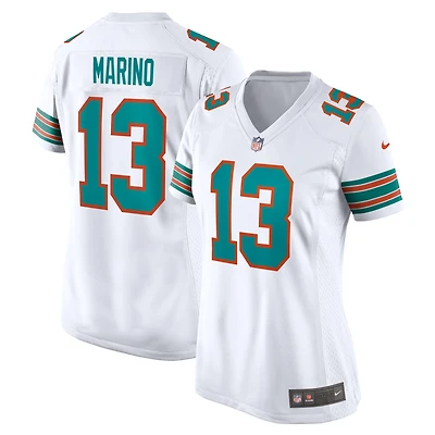 Maillot de joueur retraité Nike Dan Marino pour femme, blanc, Miami Dolphins