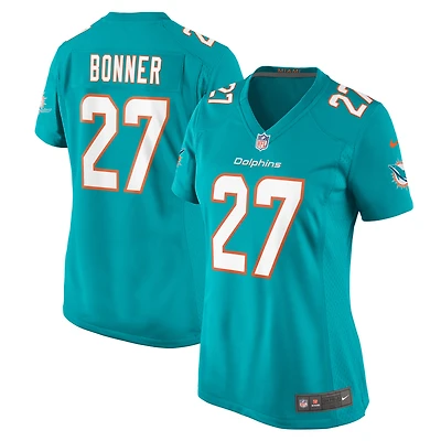Maillot de match Nike Ethan Bonner Aqua Miami Dolphins pour femme