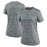 Women's Nike Gray Miami Dolphins Sideline Velocity Dri-FIT T-Shirt