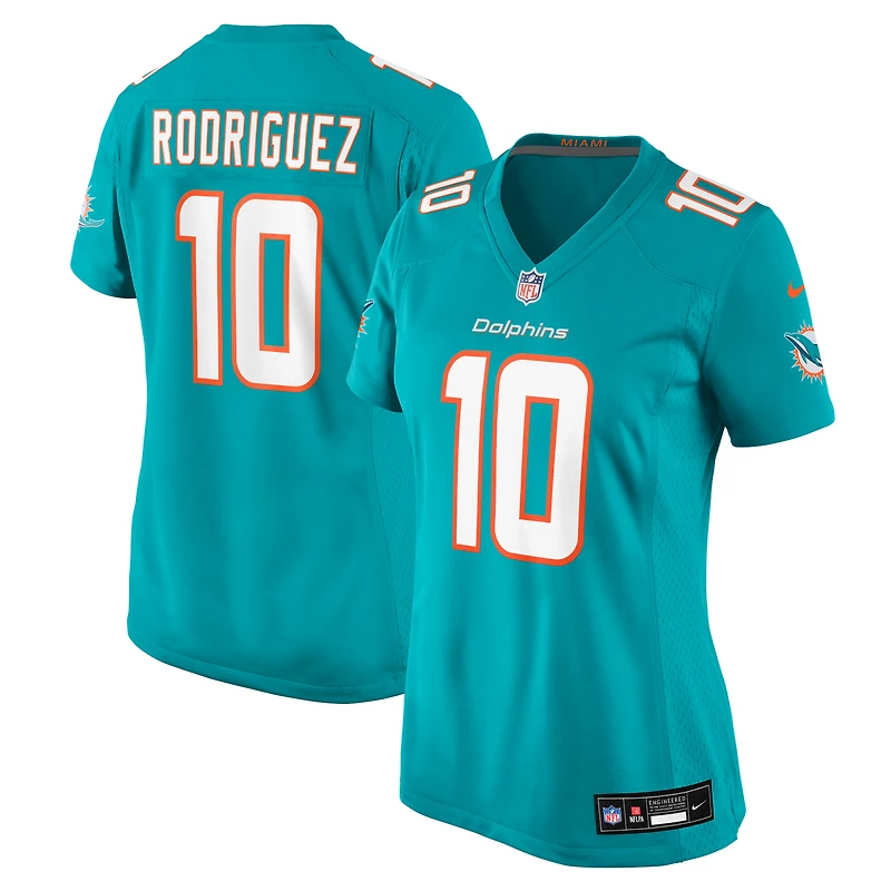 Maillot de match Nike Jacob Rodriguez Aqua Miami Dolphins pour femme