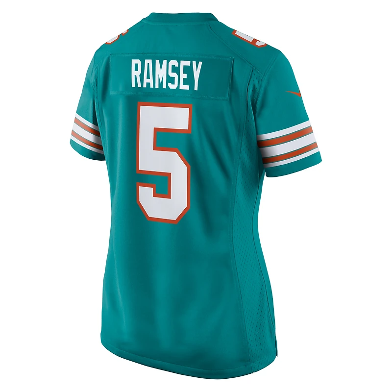 Maillot de jeu alternatif Nike Jalen Ramsey Aqua Miami Dolphins pour femme