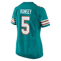 Maillot de jeu alternatif Nike Jalen Ramsey Aqua Miami Dolphins pour femme