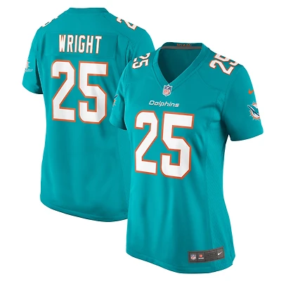 Maillot de match Nike Jaylen Wright Aqua Miami Dolphins pour femme