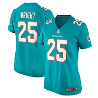 Maillot de match Nike Jaylen Wright Aqua Miami Dolphins pour femme