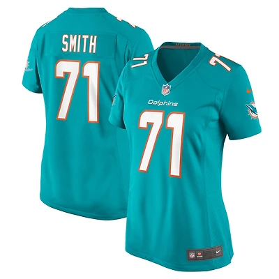 Maillot de match Nike Kion Smith Aqua Miami Dolphins pour femme