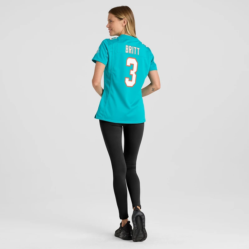 Maillot Nike K.J. Britt Aqua pour femme des Dolphins de Miami
