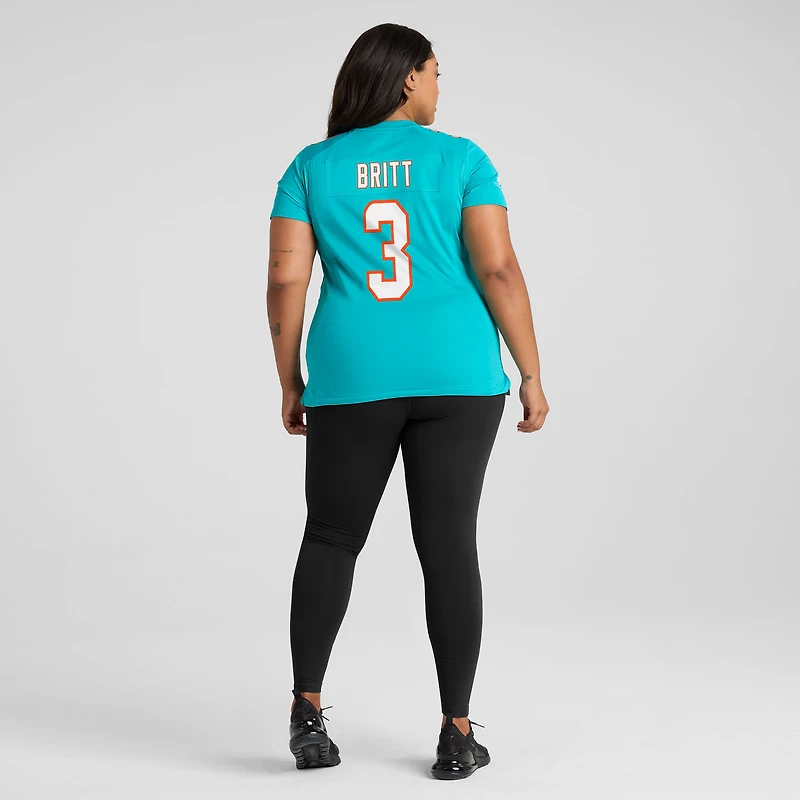 Maillot Nike K.J. Britt Aqua pour femme des Dolphins de Miami