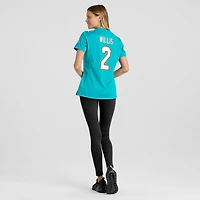 Maillot de match Nike Malik Willis Aqua Miami Dolphins pour femmes