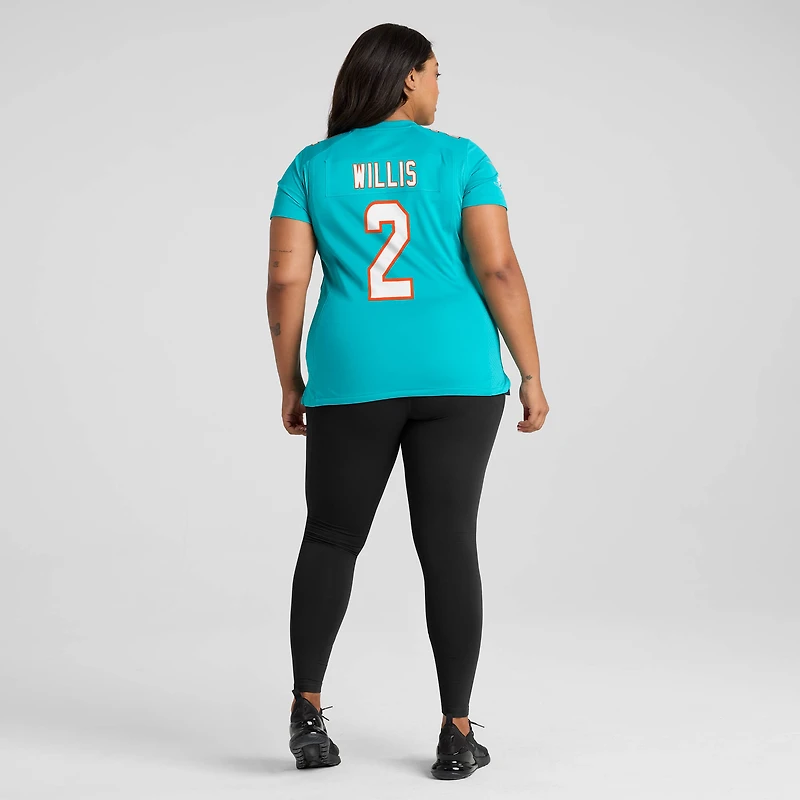 Women's Nike Malik Willis Aqua Miami Dolphins Game Jersey