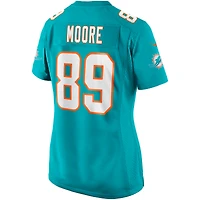 Maillot de joueur retraité Nike Nat Moore Aqua Miami Dolphins Game pour femme