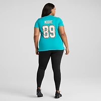 Maillot de joueur retraité Nike Nat Moore Aqua Miami Dolphins Game pour femme