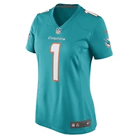Women's Nike Number 1 Mom Aqua Miami Dolphins Game Jersey