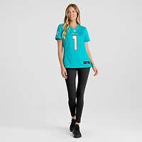 Women's Nike Number 1 Mom Aqua Miami Dolphins Game Jersey