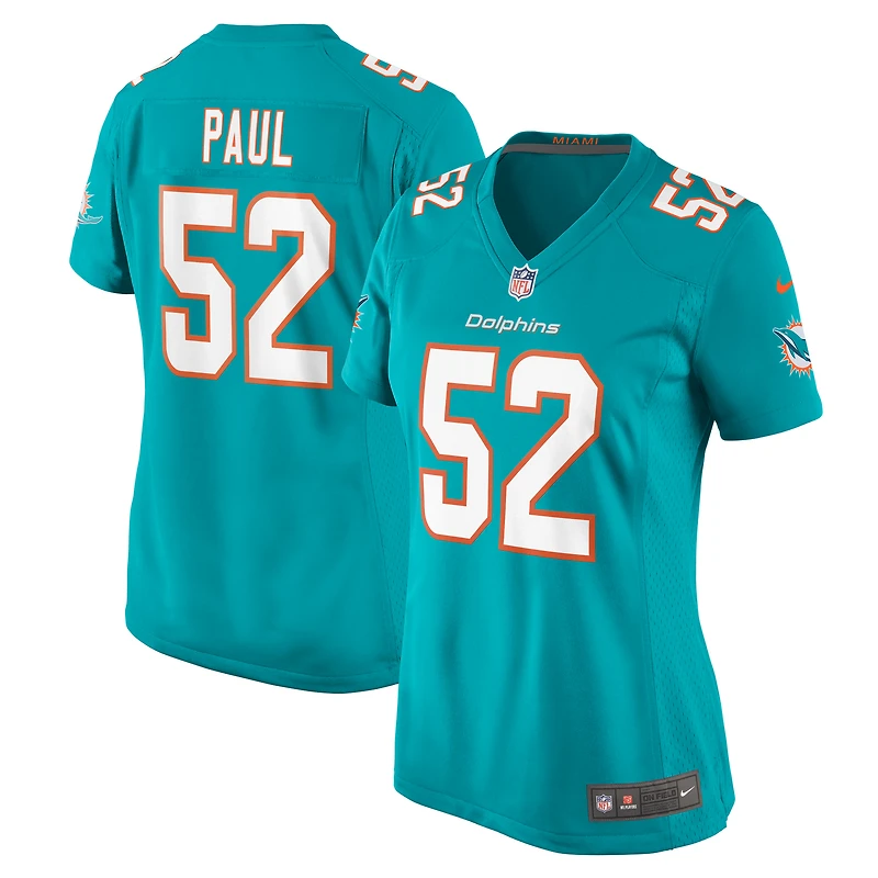 Women's Nike Patrick Paul Aqua Miami Dolphins Game Jersey