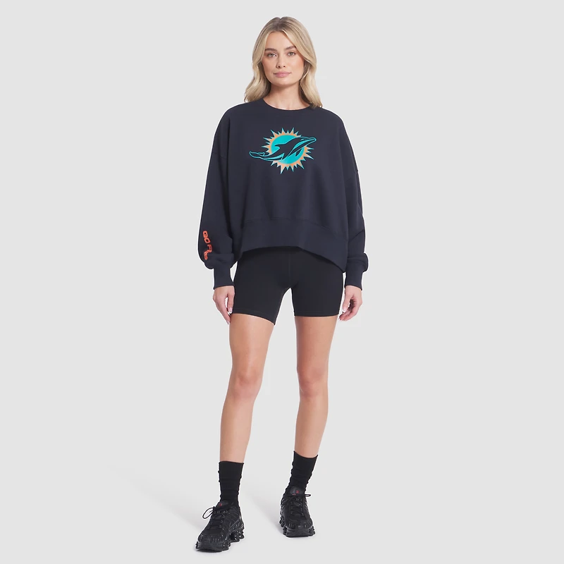 Women's Nike Pitch Blue Miami Dolphins 2025 Rivalries Collection Oversized Phoenix Fleece Sweatshirt
