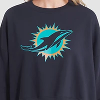 Sweat-shirt en molleton surdimensionné Nike Pitch Blue pour femme, collection Rivalries 2025 des Dolphins de Miami
