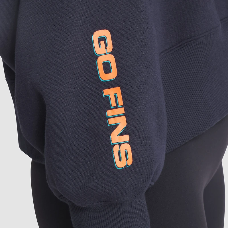 Women's Nike Pitch Blue Miami Dolphins 2025 Rivalries Collection Oversized Phoenix Fleece Sweatshirt