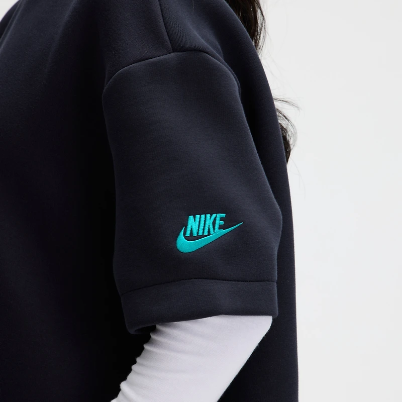 Robe oversize en polaire technique Nike Pitch Blue Miami Dolphins Collection 2025 pour femme