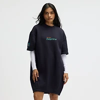 Robe oversize en polaire technique Nike Pitch Blue Miami Dolphins Collection 2025 pour femme