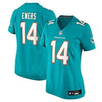 Maillot de match Nike Quinn Ewers Aqua pour femme des Miami Dolphins